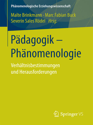 cover image of Pädagogik--Phänomenologie